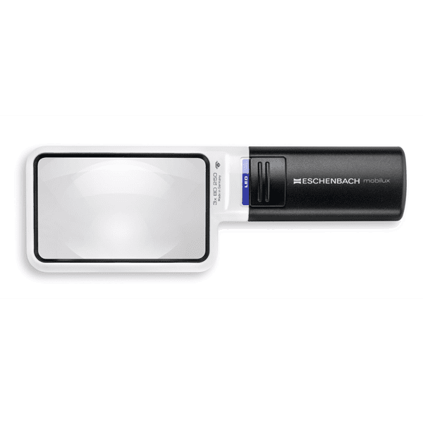 Håndholdt lup med LED-lys - 90 x 54 mm.