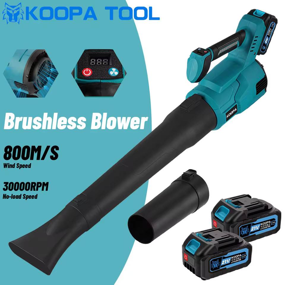 Koopa Tool Electric Cordless Leaf Blower 3 Speed With 3Tubes Leaf Vacuum Dust Snow Cleannig Tool Suitable For Makita 18V Battery