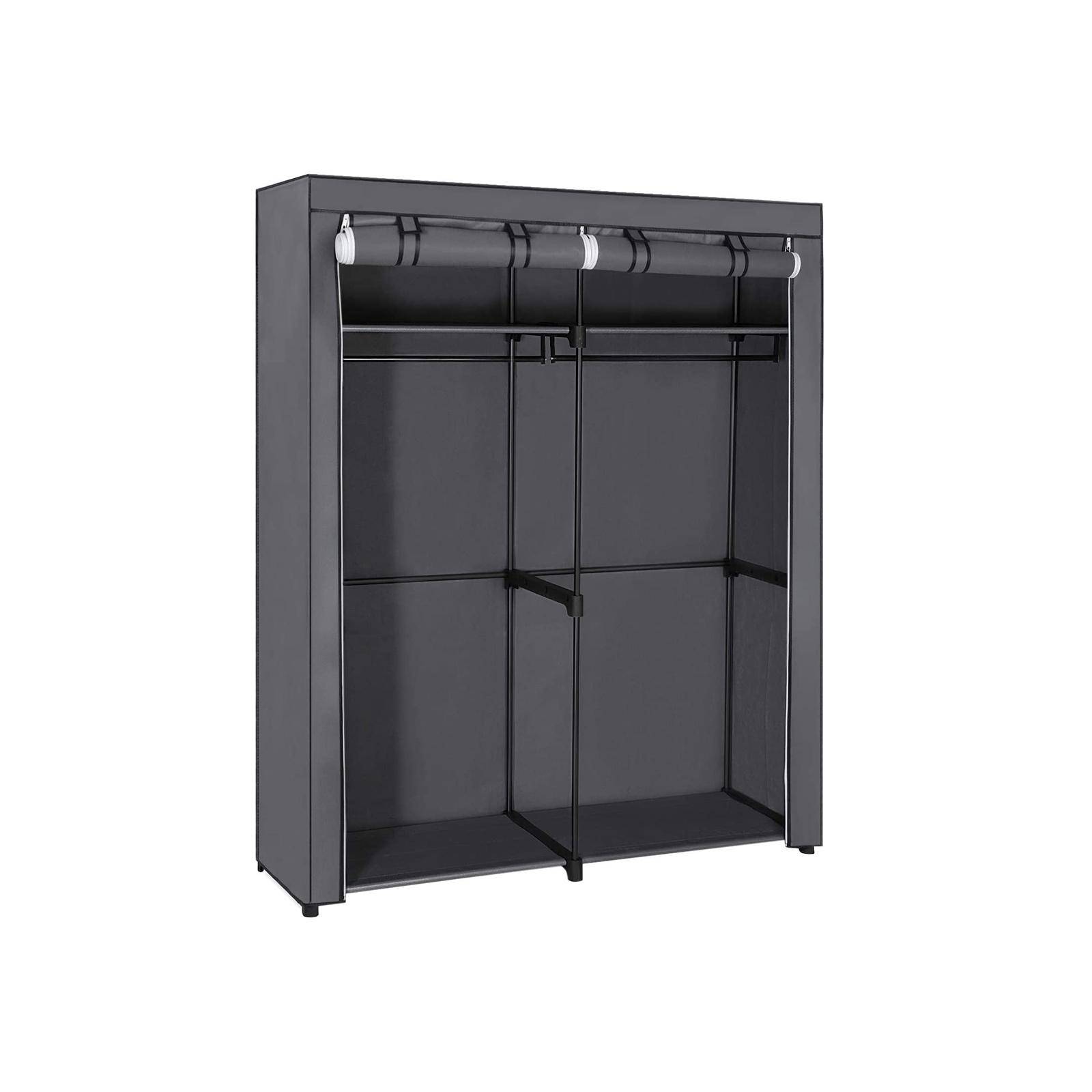 SONGMICS Wardrobe, Clothes Storage Wardrobe for Bedroom with 2 Clothes Rails, Fabric Portable Wardrobe, Collapsible, Clothes Rack, for Closet