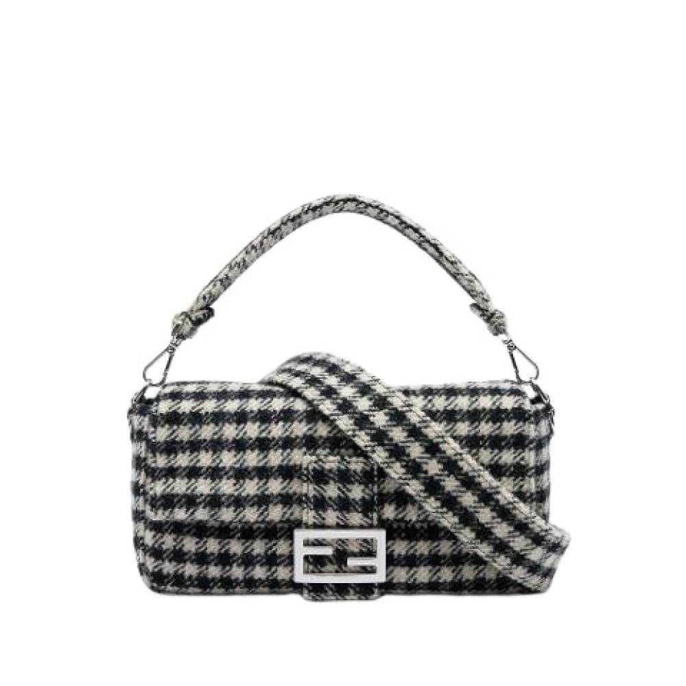 Fendi Vintage Pre-owned Tweed Satchel - Vintage - Dame - Sort - ONE SIZE - Tweed