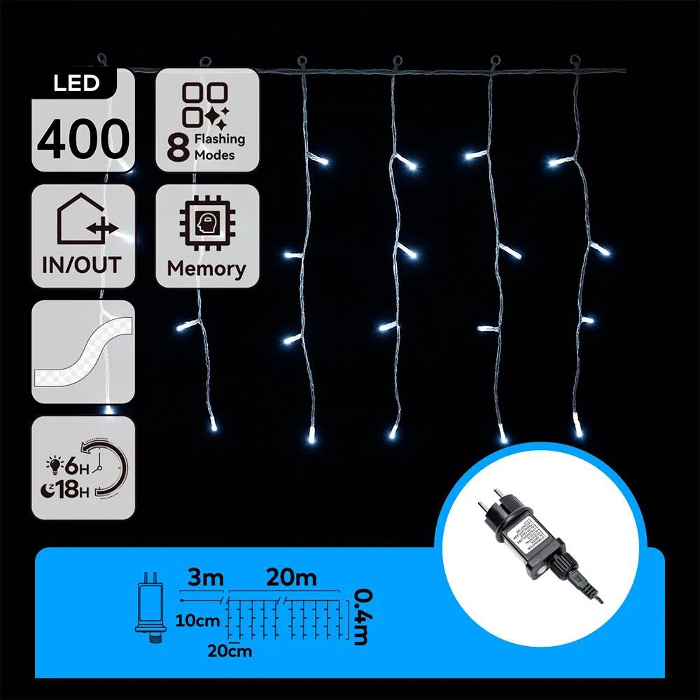 Aigostar Icicle Flush Flat Cold White 20m 100 Strips Blister Lyskæde