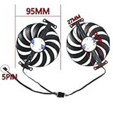 Datorkomponenter RX 6700 XT GPU Fan Compatible with RX 6600 6600XT 6700XT 6650XT 6750XT、RTX 3060TI 3070 Video Card Cooling Fan(FAN-5PIN)