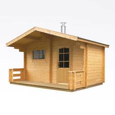 Outdoor sauna Keitele m/Senator T9-ovn, 2×3,8+0,9mtr