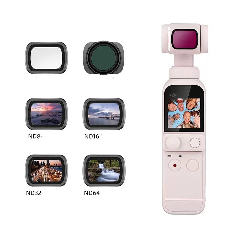 INF ND8/ND16/ND32/ND64-filter för DJI OSMO Pocket 2 Kamera 4-pack - Svart