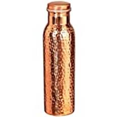 Kopparvattenflaska i 100 % ren koppar för resenärer, skarvfri, läckagesäker, Ayurveda-hälsofördelar, snygg kopparflaska, 900 ml (design 01)