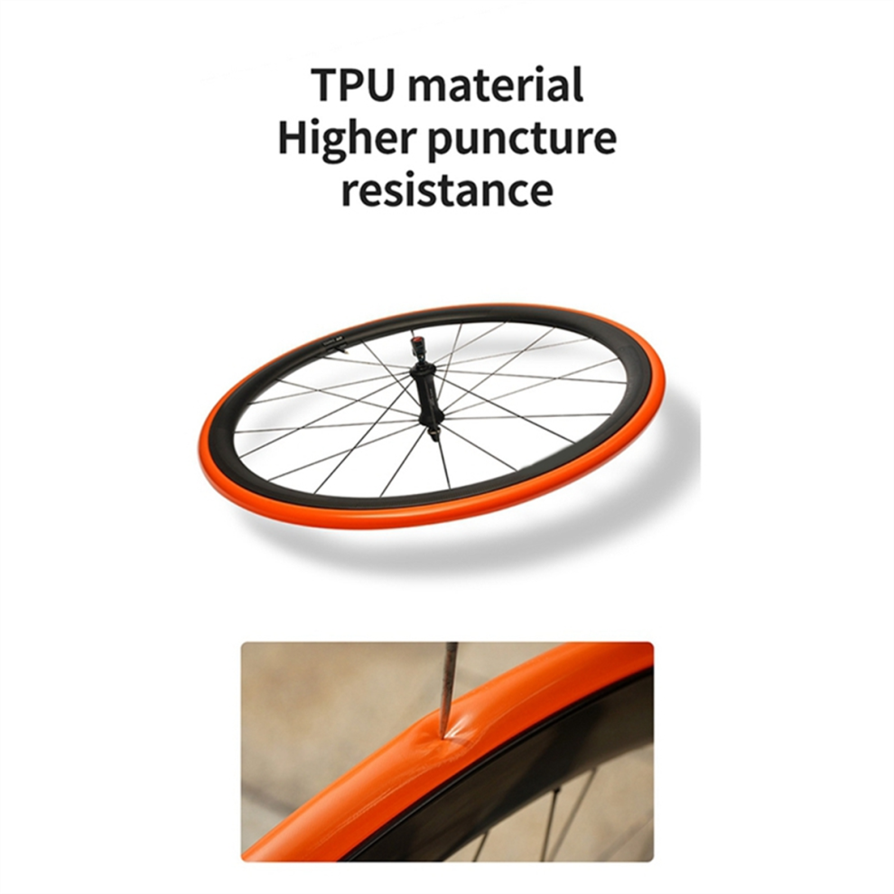 stk. ultralet cykelslange i TPU, 700 x 18-32C, landevejscykeldæk, linse