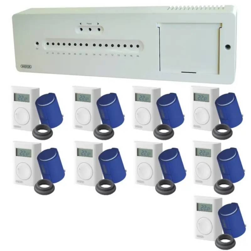 Wavin AHC 9000 trådløs gulvvarmestyring uden display - 9 kredse Opgrader 3 termostater til IR