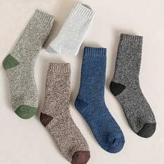 2 par herrtjocka varma ullstrumpor, fodrade termosockor för vinter, vandring, lämpliga för US 4.5-9/UK 3.5-8/EU 36-43 - Multifärgad (En-Storlek)