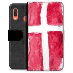 Samsung Galaxy A20e Premium Flip Cover med Pung - Dansk Flag