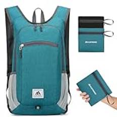 flintronic Vikbar ryggsäck, 16 l liten vandringsryggsäck, ultralätt vandringsryggsäck, vattentät reseryggsäck, packbar ryggsäck, kvinnor män dagryggsäck, för camping klättring/utomhus vandring,