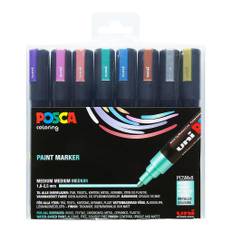 Uni Posca Markers PC-5M, 8set Metallic Colours