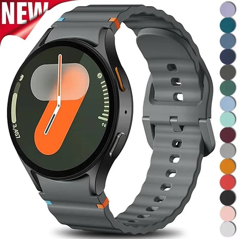 for Samsung Galaxy Watch 7 Band FE/5 Pro/6/4 Classic 44/40mm No Gap Sport Silicone Belt Bracelet Correa For Galaxy Watch 7 Strap