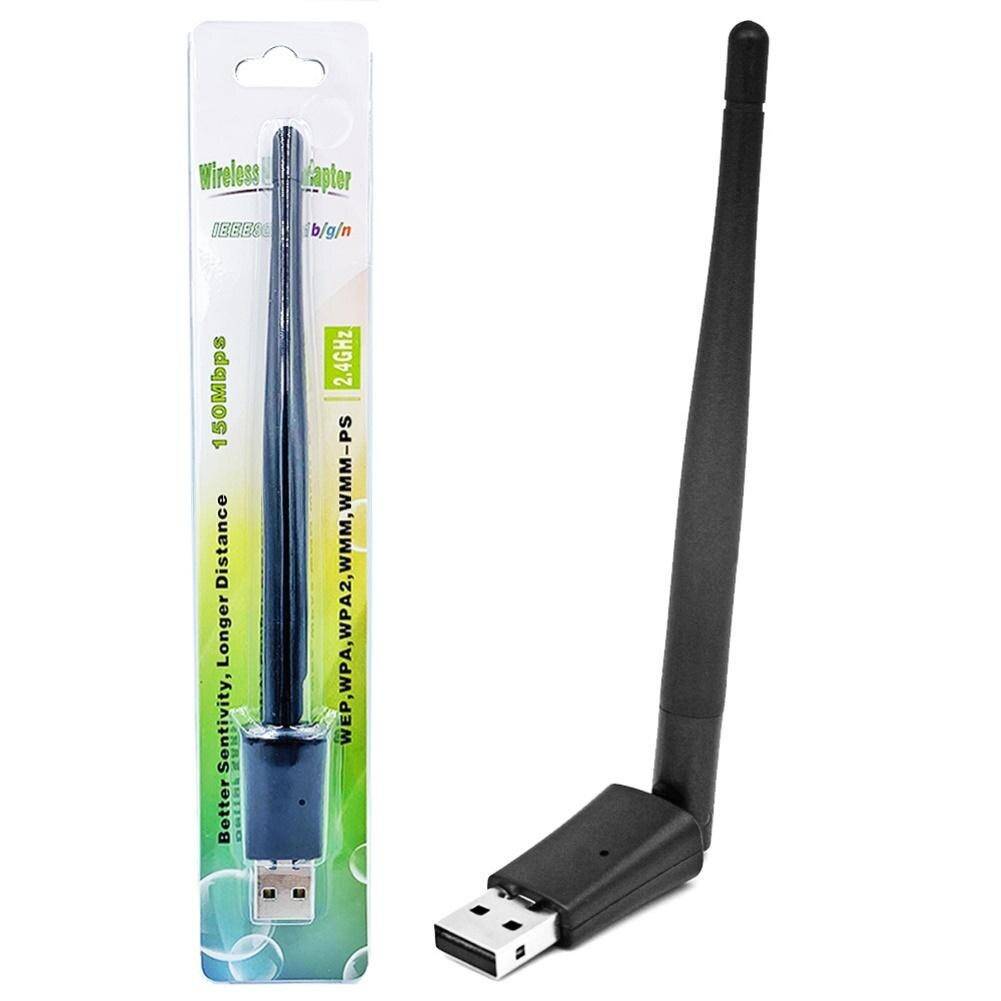 150 mbps mt7601 usb wifi trådlös nätverkskortadapter med antenn för tv set-top box för dator plast + metall
