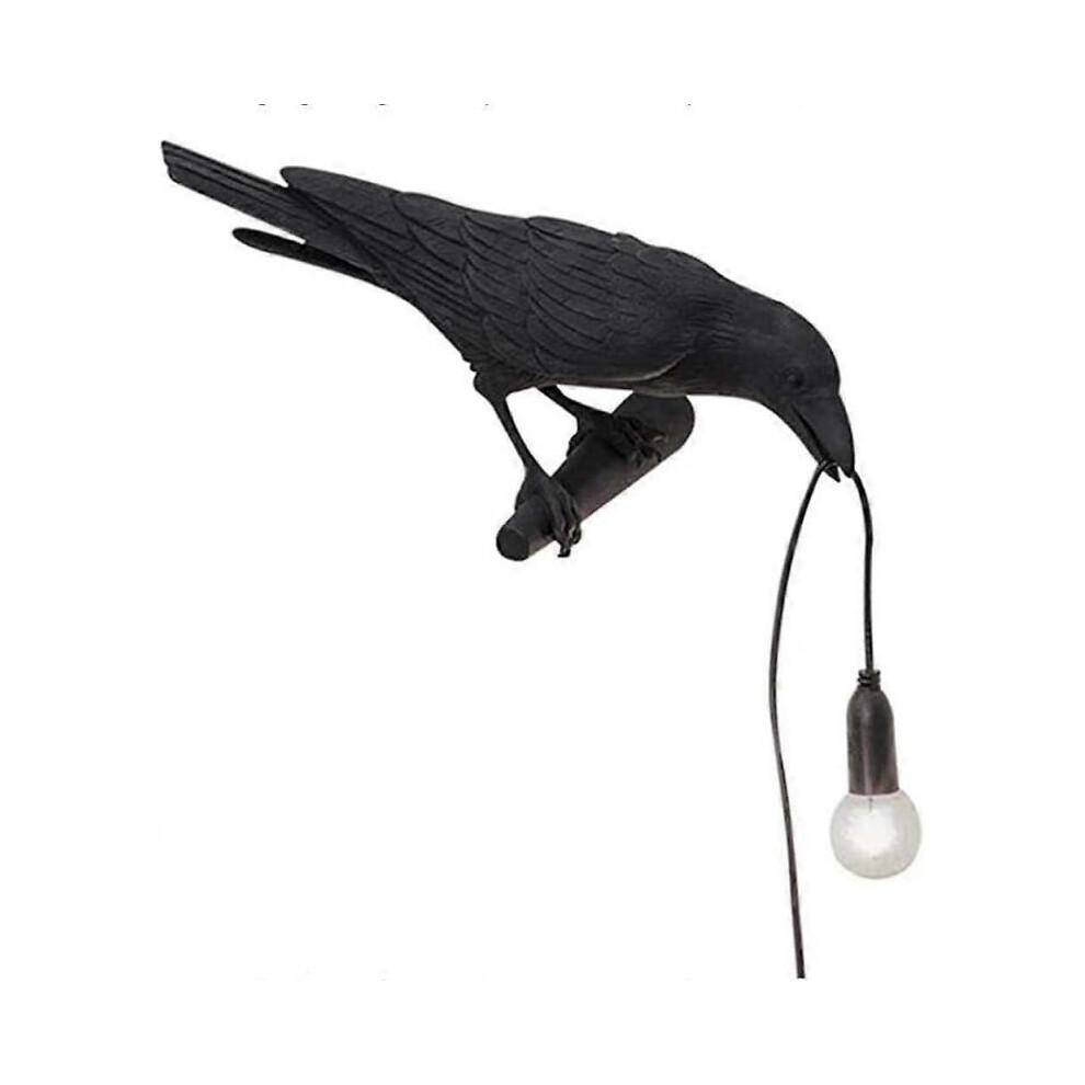 Kråka Vägglampa, Unik Gotisk Korp Fåglar Väggsconce Ljus för Sängbord Sovrum Vardagsrum Gårdshus
