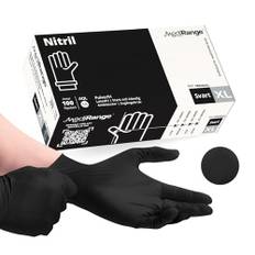 MediRange svarta nitrilhandskar XL Svart