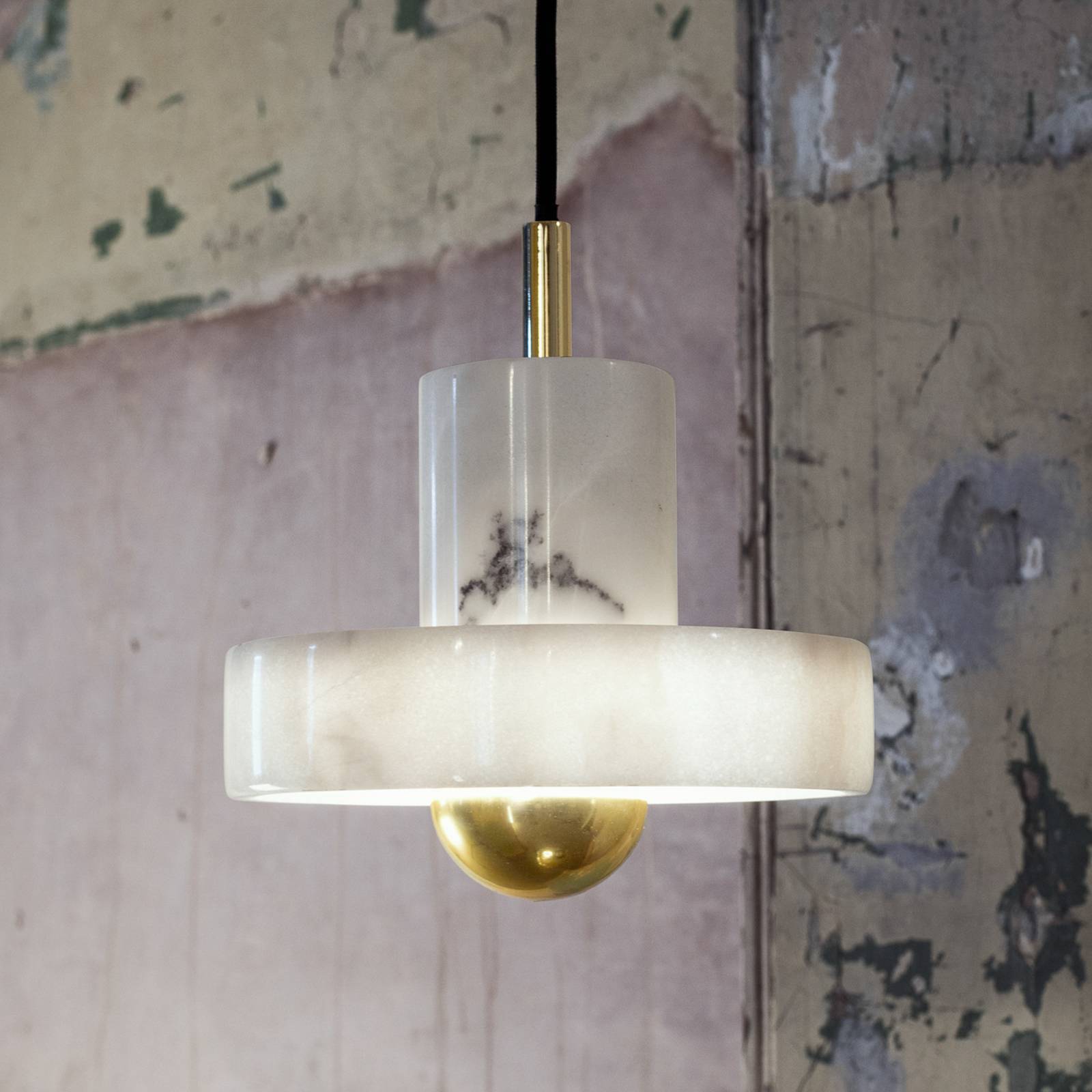 Tom Dixon Design pendellampa Stone, dimbar, Vitt / opal, Vardagsrum / matsal, Sten, Design, Pendellampa