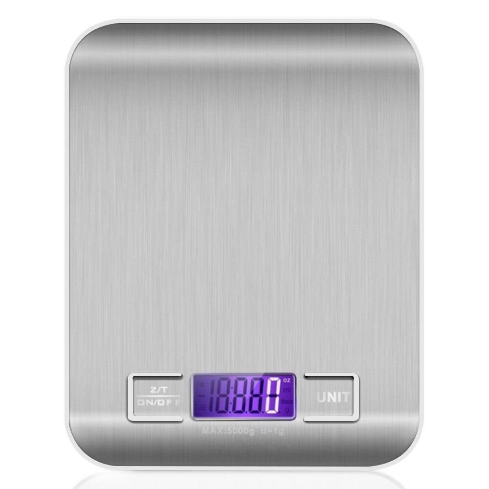 10kg x 1g digitalt hushållskök i rostfritt stål som mäter vikt matvåg elektronisk skala digital utan batteri - 10kg vit bas