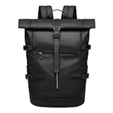 GYakeog Rolltop ryggsäck vattentät laptop ryggsäck 15,6 tum anti-stöld lätt cykel ryggsäck skolryggsäck dagryggsäck för resor cykling uni skola-svart, svart, L, Avslappnad