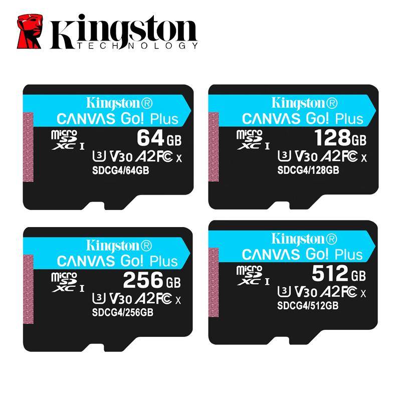 Kingston 200Mb/s micro sd 256GB SDCG4 Micro SD-kort 64GB 128GB 512GB TF-kort Minneskort SDXC Canvas Go Plus Flash SD-kort för Drönare/Sportkameror