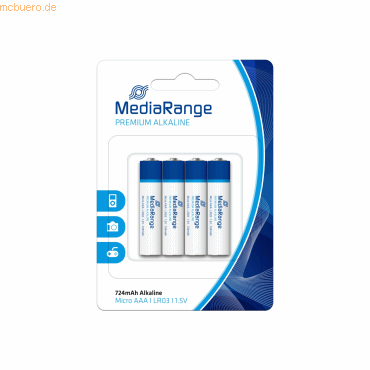 MediaRange Batterie MRBAT101 Micro AAA LR03 1,5V 4 Stück
