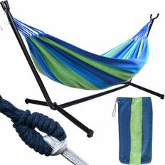 XL Hängmatta med Stativ Hammock 200 x 150 cm