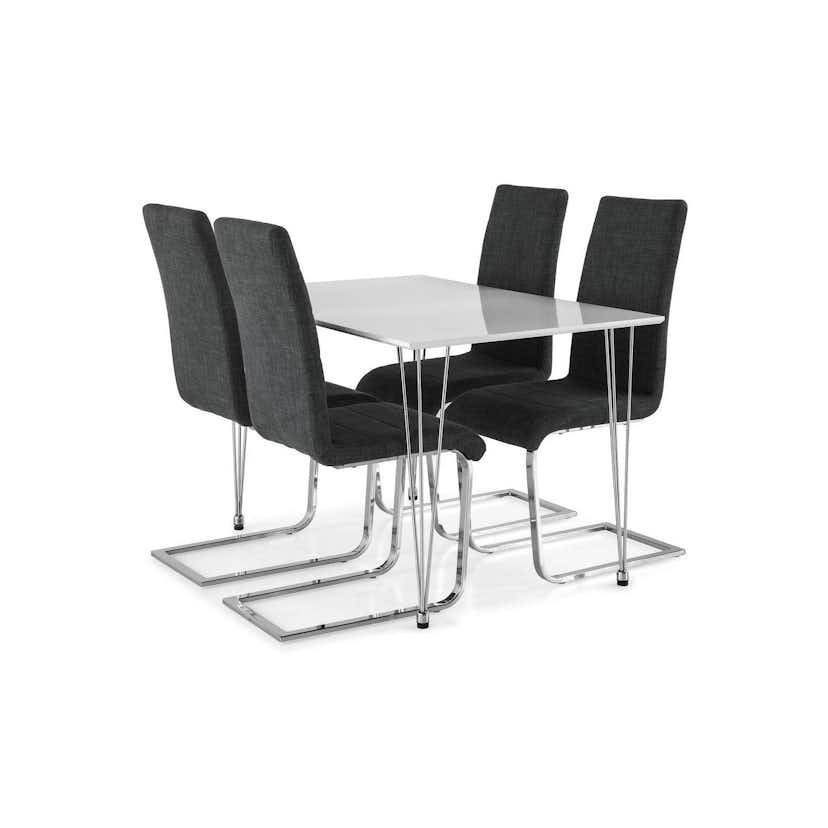 Matgrupp Basic Home Kronblom Rektangulä Matbord 120 cm med 4 Cibus Matstol