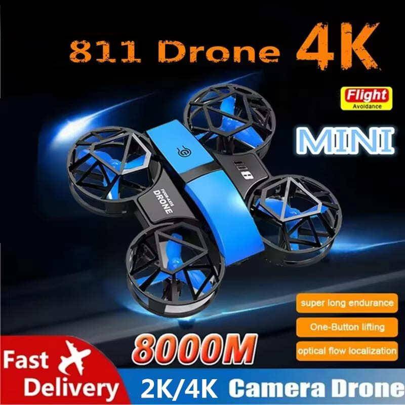 Ny Mini Drönare 4k Professionell HD 1080P Vidvinkelkamera WiFi FPV Fjärrkontroll Drönare Höjdhållning 8000m Drönare Leksaker för Barn Gåva Barn blå