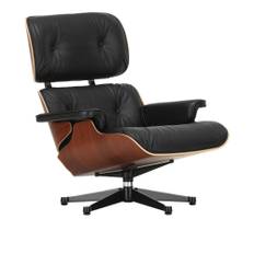 Vitra - Eames Lounge Chair New Dimensions Leather Nat. Nero - Fåtöljer - Charles & Ray Eames - Metall/Trä