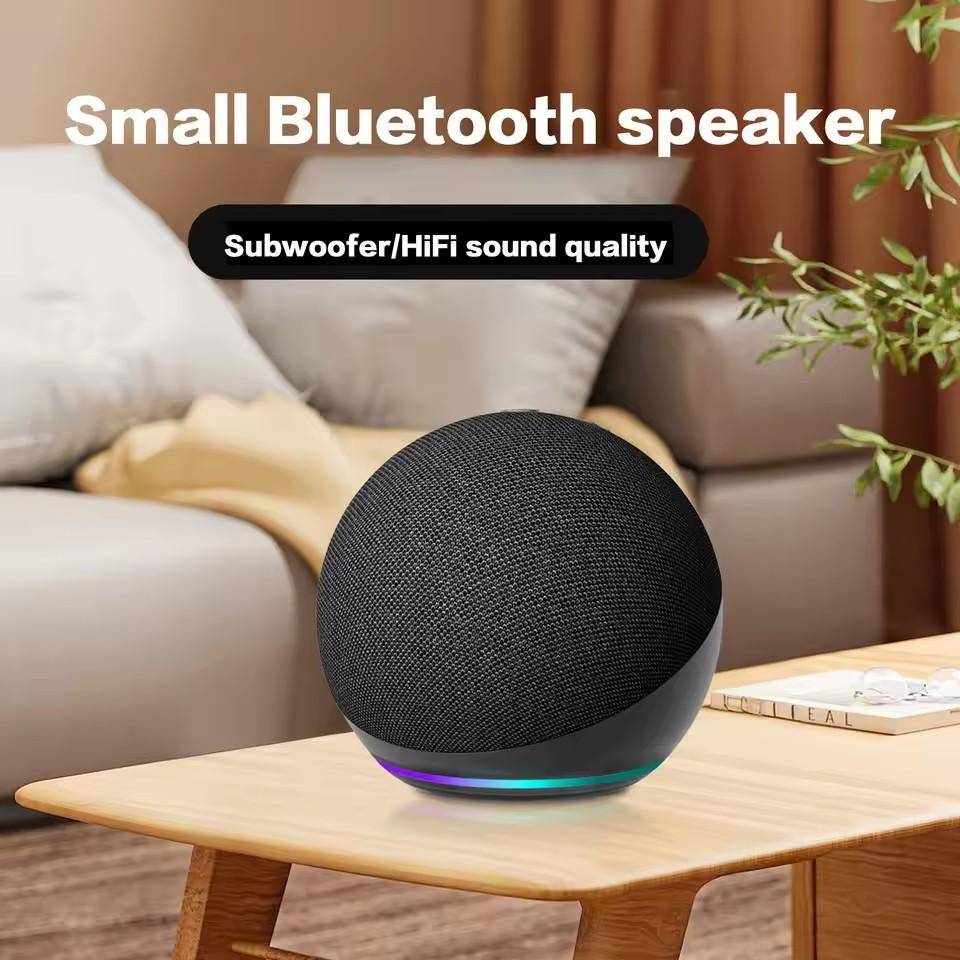 Alaxe Liten Bluetooth-högtalare Echo Dot 5:e Utomhus Trådlös Bluetooth Generation Mini RGB-högtalare Hemmabio Subwoofer blå