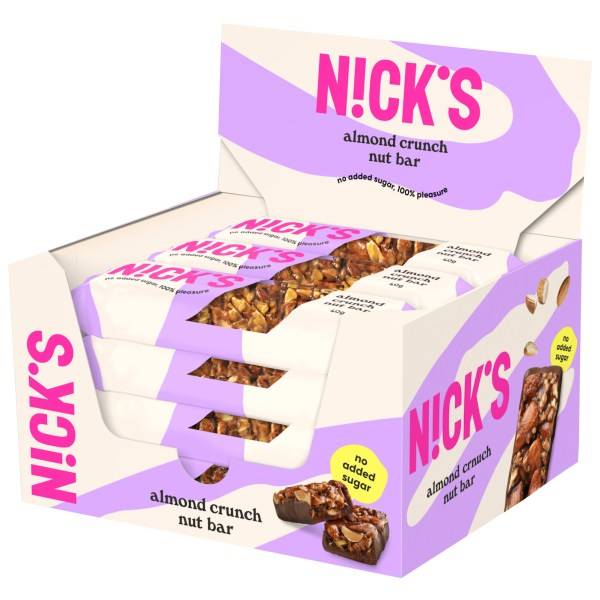 Nicks Nut Bar, Almond Crunch, 12-pack