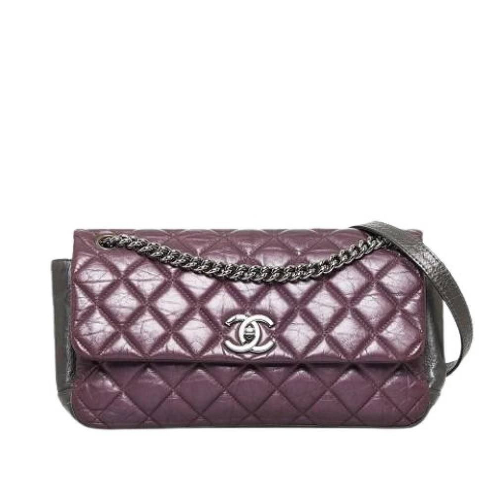 Chanel Vintage Pre-owned Portobello Skuldertaske - Vintage - Dame - Lilla - ONE SIZE - Uld