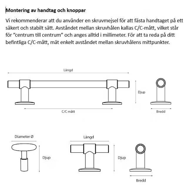 Beslag design Knopp Spira (flera varianter)