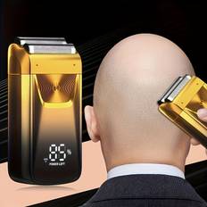 Portable LED LCD Display Electric Shaver Men's Shaver Shaving Head Hair Clipper gyllene