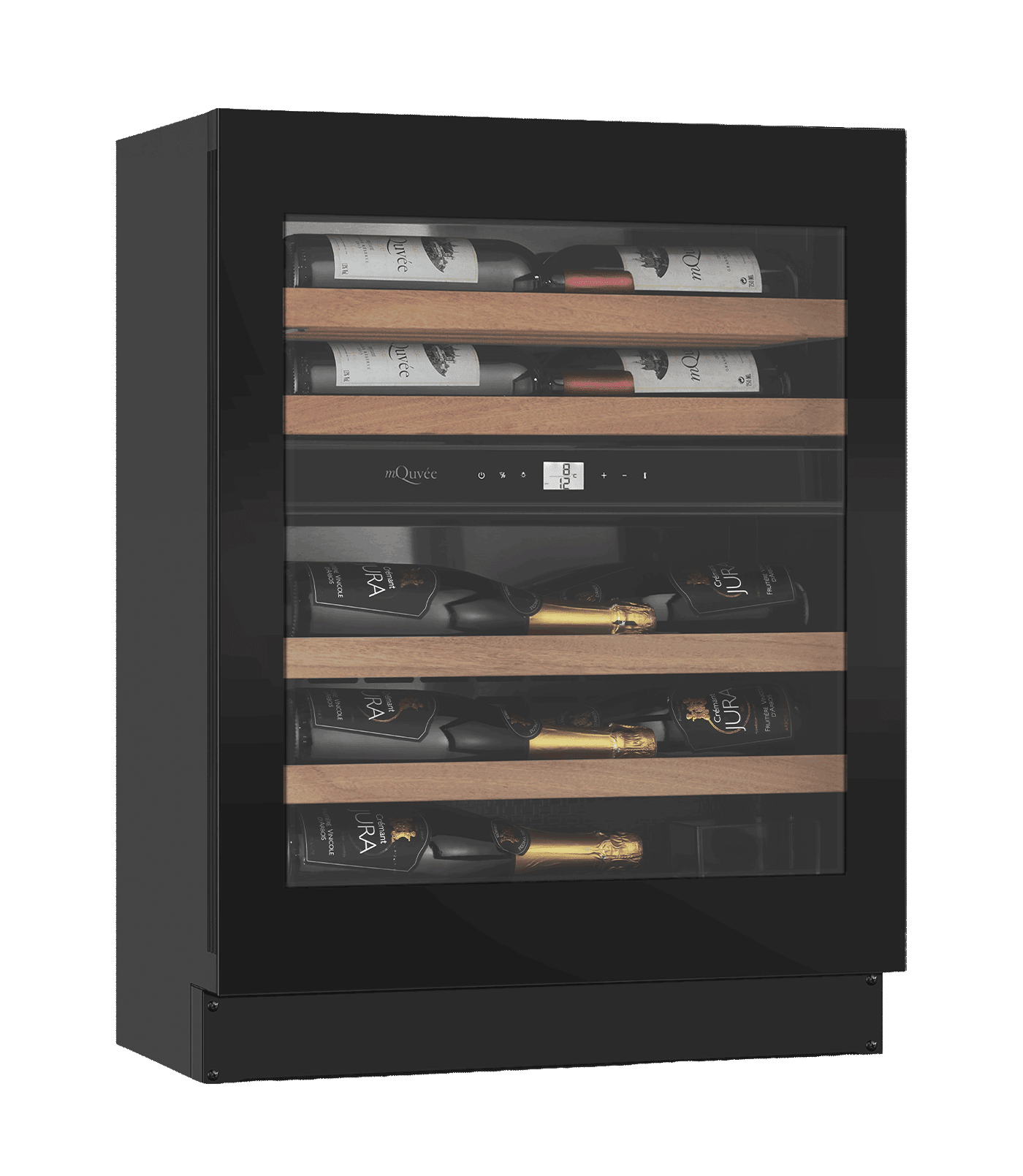 Inbyggbar vinkyl - WineCave Exclusive 700 60DSlim Fullglass Black - Push/Pull