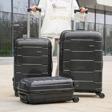 A Set Of Luggage, Including A 20+24+28-Inch Three Pieces Suitcase, A 24+28-Inch Expandable Cabin Luggage, An ABS Hardshell Trolley Case, A 20-Inch Cab - Black - 20 inch,24 inch,28 inch,3-piece Set,2pcs(24+28),2pcs(20+24),2pcs(20+28)