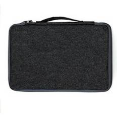 A4 ull filt dokument organisator mapp padfolio multifunktions affärshållare fall ipad väska kontor arkivering portfölj förvaring - Mörkgrå