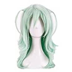 Fire Emblem ThreeHouses Byleth Cosplay Wig Long Wavy Light Green Heat Resistant Synthetic Hair Wig + Wig Cap