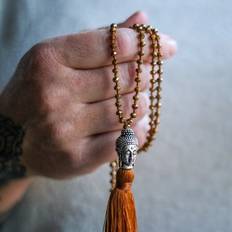 Halsband Buddha med glaspärlor
