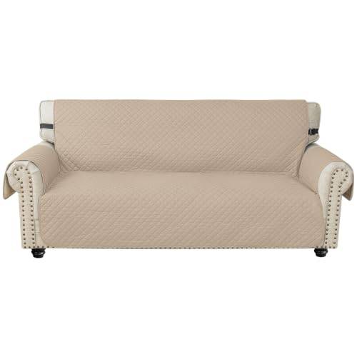 YSTYLE Sofföverdrag med armstöd 3-Sits, Vattentätt Pet Soff Cover Töjbart överdrag, Avtagbar Halkskydd Fåtöljöverdrag Möbel Maskintvättbar, Sofföverkast För Soffa Fåtölj, Beige