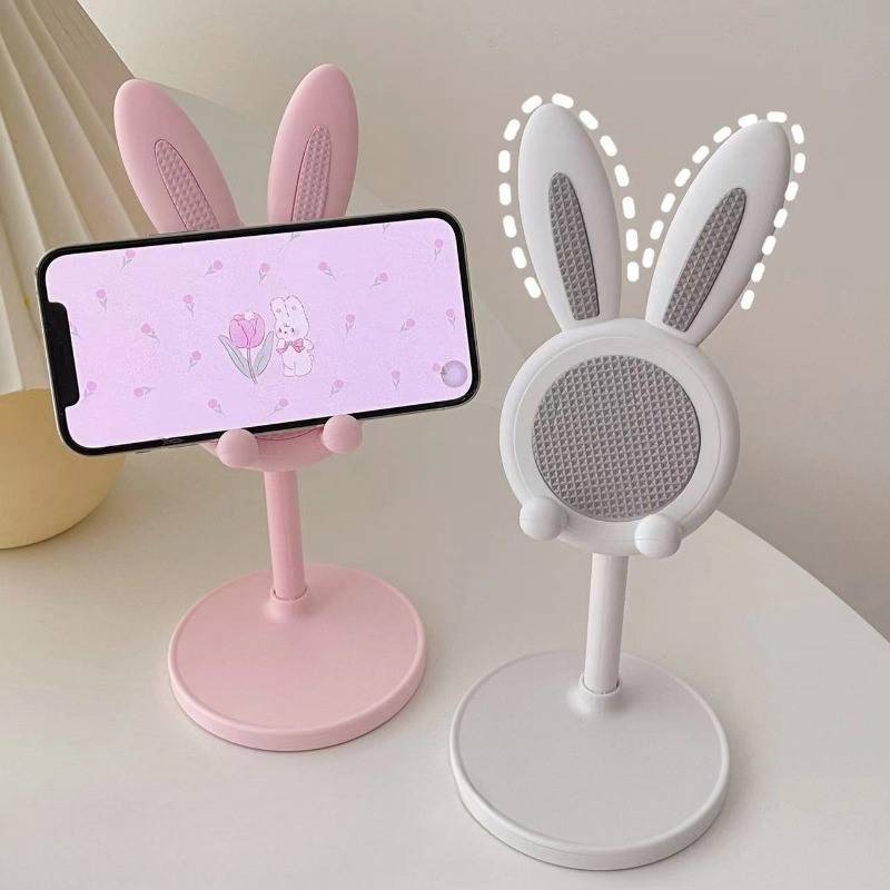 Cute Rabbit Phone Stand Multi-function Stretch Mobile Phone Holder Desktop Adjustable Phone Bracket For iPhone iPad Tablet Stand