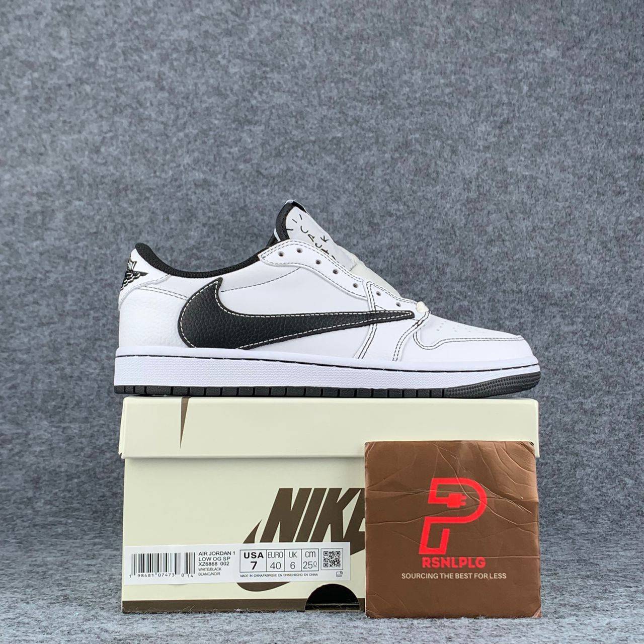 Custom Travis Scott x Air Jordan 1 Low “Phantom Stitch” - (Mens) EUR 38 • US 5.5 • UK 4.5