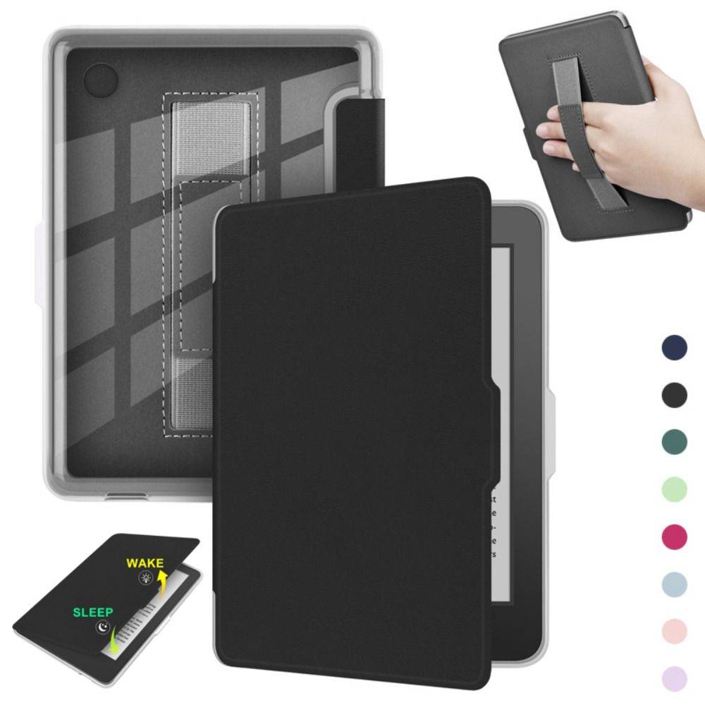6-tums Fodral med Handrem Skyddande Skal Smart Folio Funda för KOBO Clara Color/2E/BW rosa