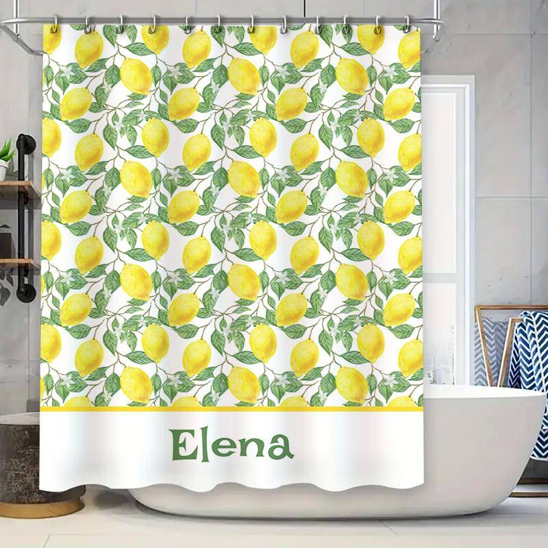 Luxurious Golden Geometric Shower Curtain For Bathroom Decor Modern Waterproof Fabric With Metal Rings Available In Various Size W60H190(CM)-1 Pcs