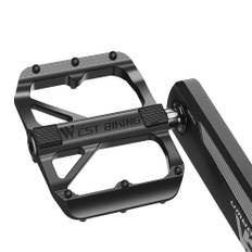 Ultralight Aluminum Alloy Bicycle Pedals 3 Bearings Bike Pedals AntiSlip Waterproof Flat Wide Bike svart