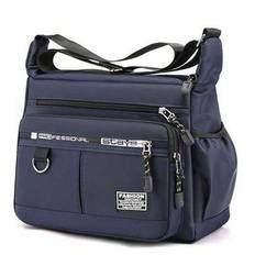 Large Capacity Men's Bag Shoulder Bag Waterproof Wear Backpack Multi-Pocket Business Bag Business Casual Men's Crossbody Bag Man Bag Side Bag Students - Blue