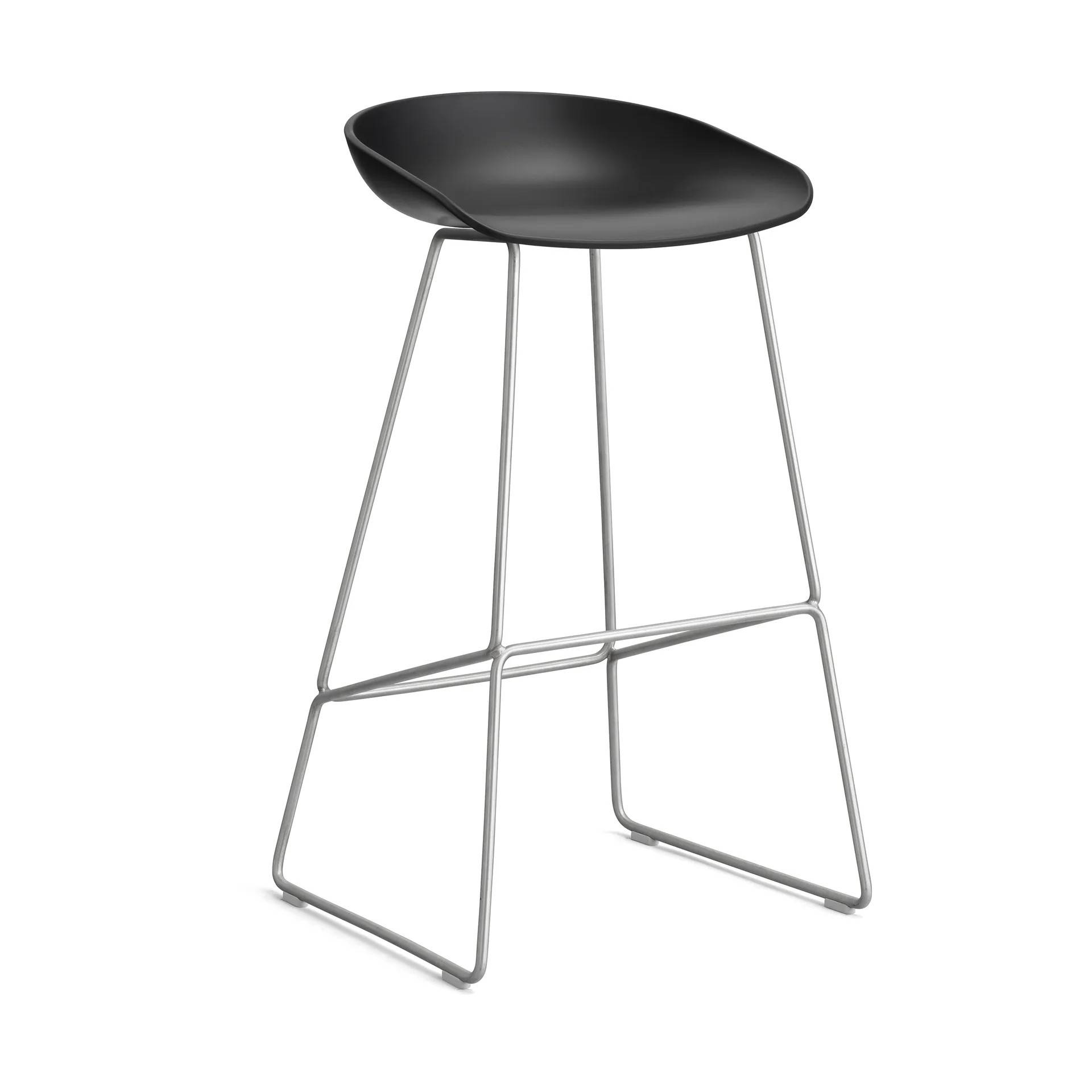 HAY About a Stool 38 High barstol 2.0 Sort-rustfrit stålstel.