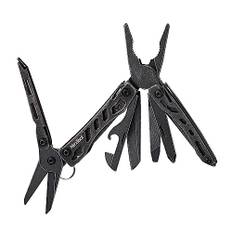 Nextool Multiverktyg 10 i 1 - Miniflaggskepp Med Fickkniv, Tång, Burkar/Flasköppnare, Sax, Skruvmejsel för Camping Tillbehör/Överlevnadssats - Svart