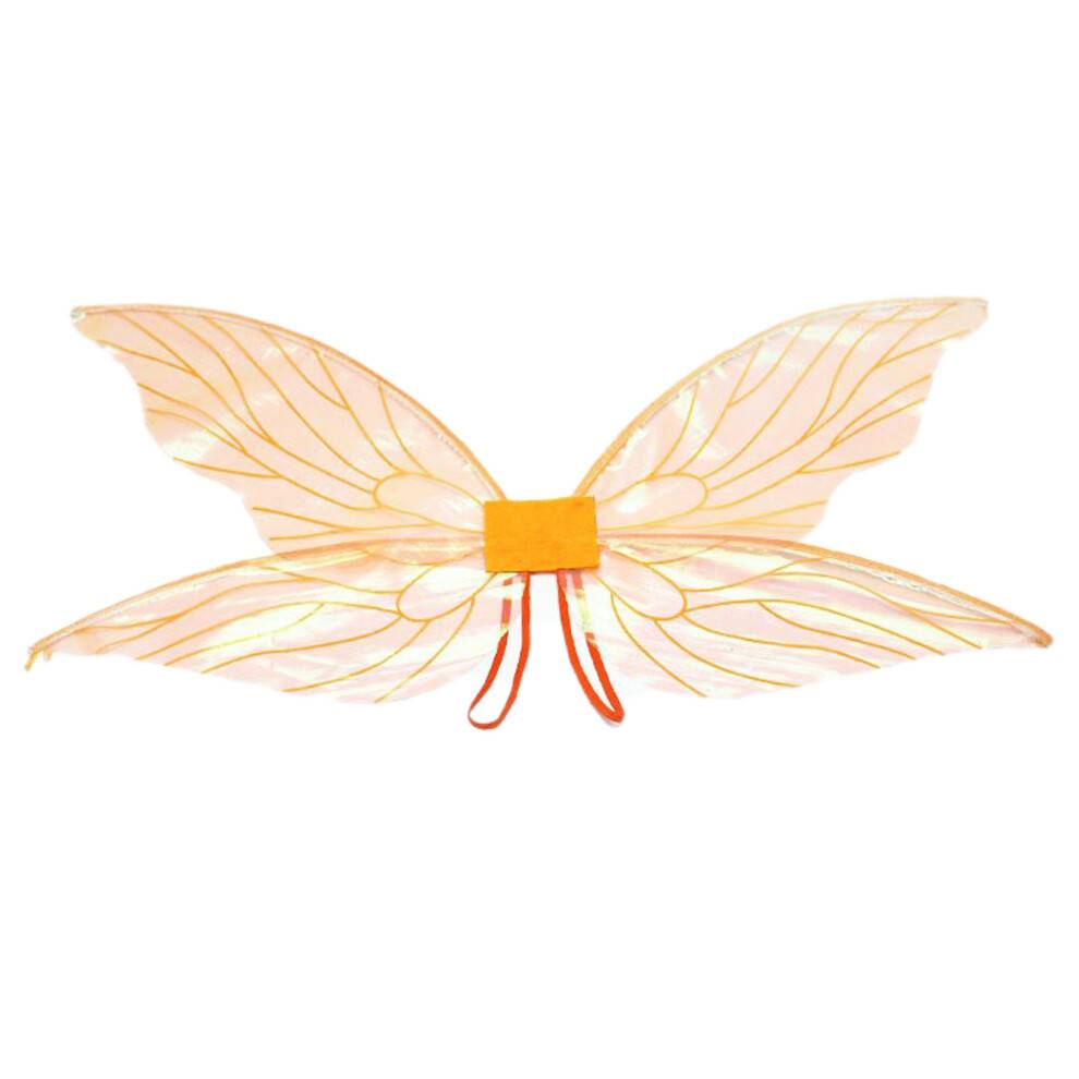 Fevinger til cosplay, Halloween festtilbehør sommerfugleformet kostume med elastiske stropper sort orange holdbart garnmateriale egnet til