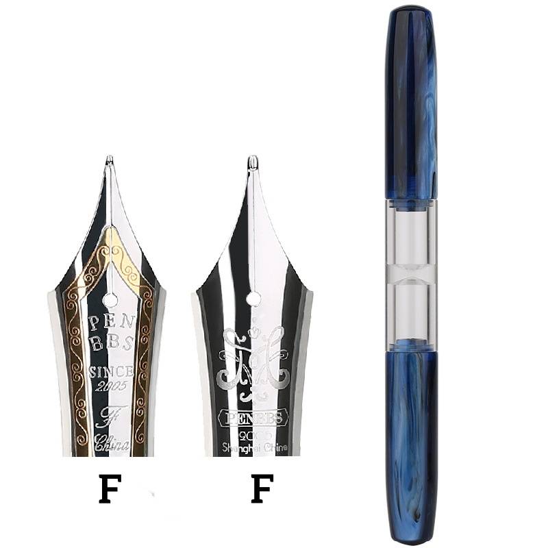PENBBS 469 Fountain Pen Acrylic Color Resin Double Nib Pens Adult Calligraphy Student Calligraphy Gift Pen