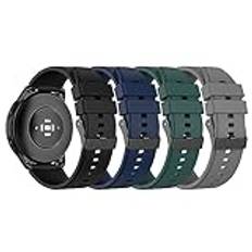 CyuCyu 22 mm armband kompatibelt med Huawei Watch GT 3 Pro 46 mm/GT 2/GT 3 46 mm/GT Runner/GT/GT 2e/2 Pro/Huawei Watch 4/4 Pro/Watch 3/3 Pro/Amazfit GTR 4/3/3 Pro/2/2e, (4-pack) silikon